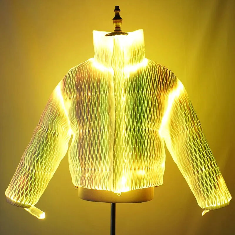 Shiny Puffer Jacket: Iridescent Ski Companion, Captivating Slope Style