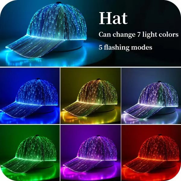 LED illuminated baseball cap