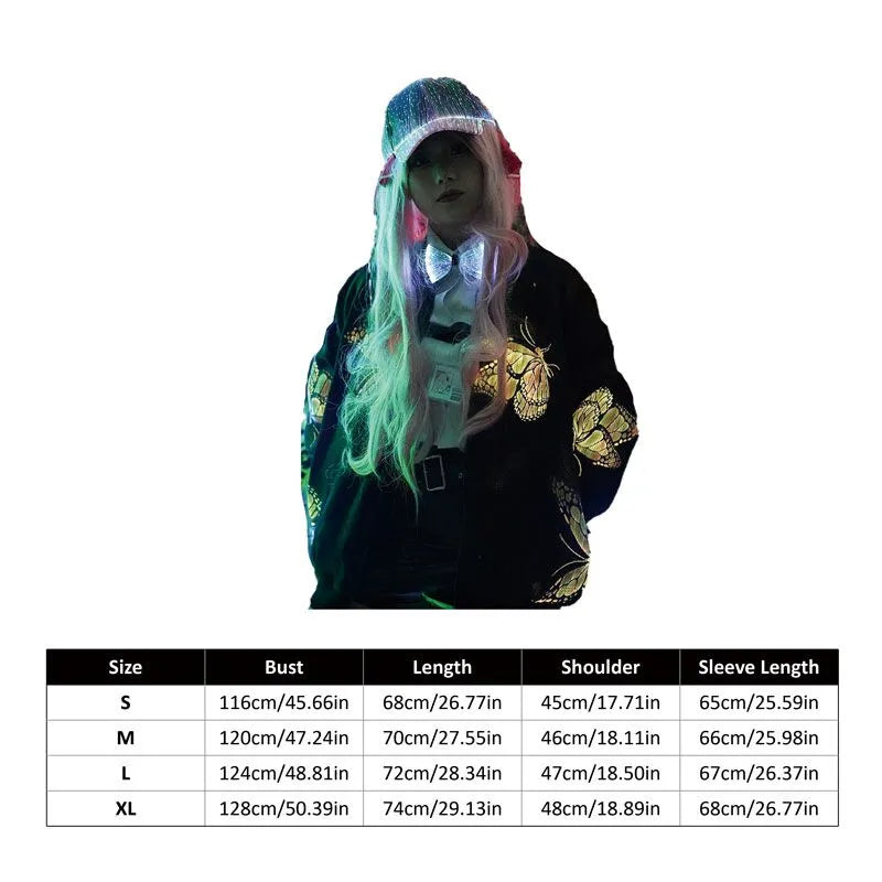 Led Carnival Jacket Men's and women's Butterfly Glow jacket