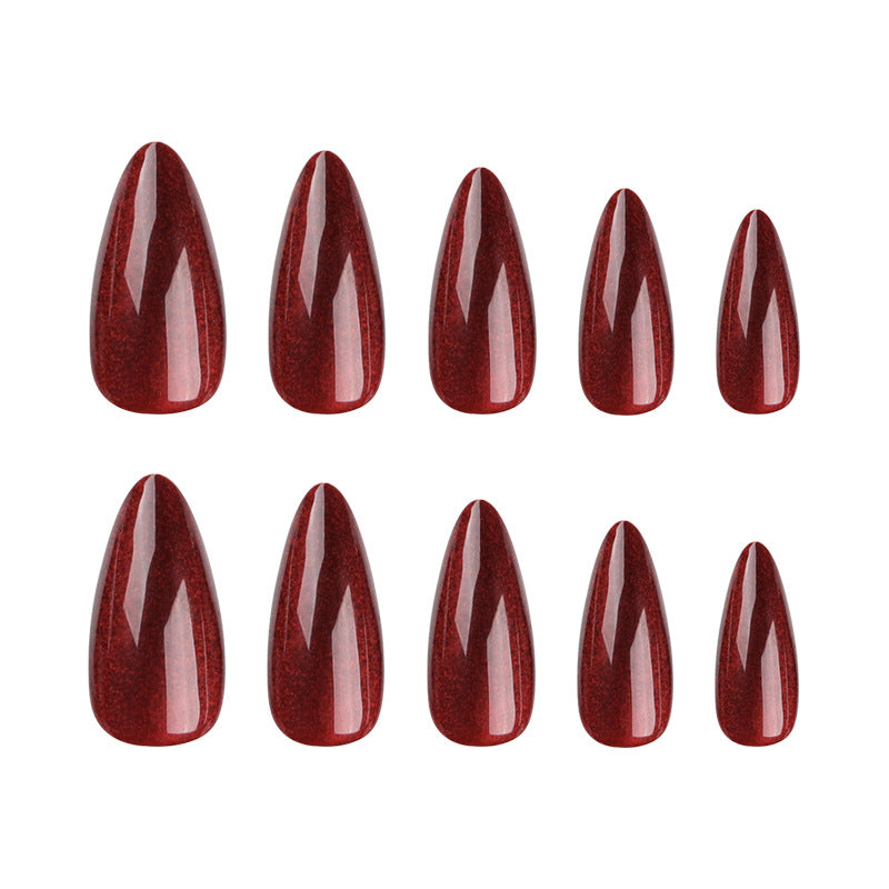 Valentine's Day pure red cat eye fake nails