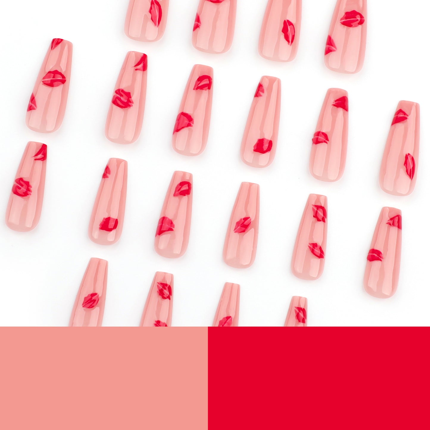 Valentine's Day 3D lip print press on nails