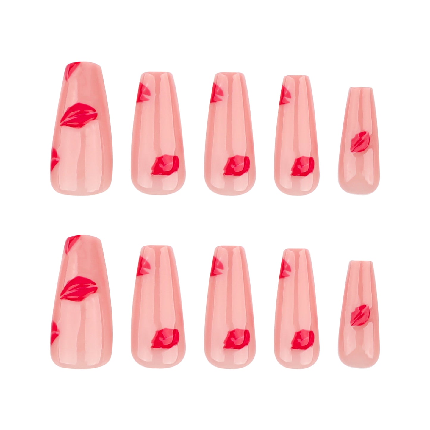 Valentine's Day 3D lip print press on nails