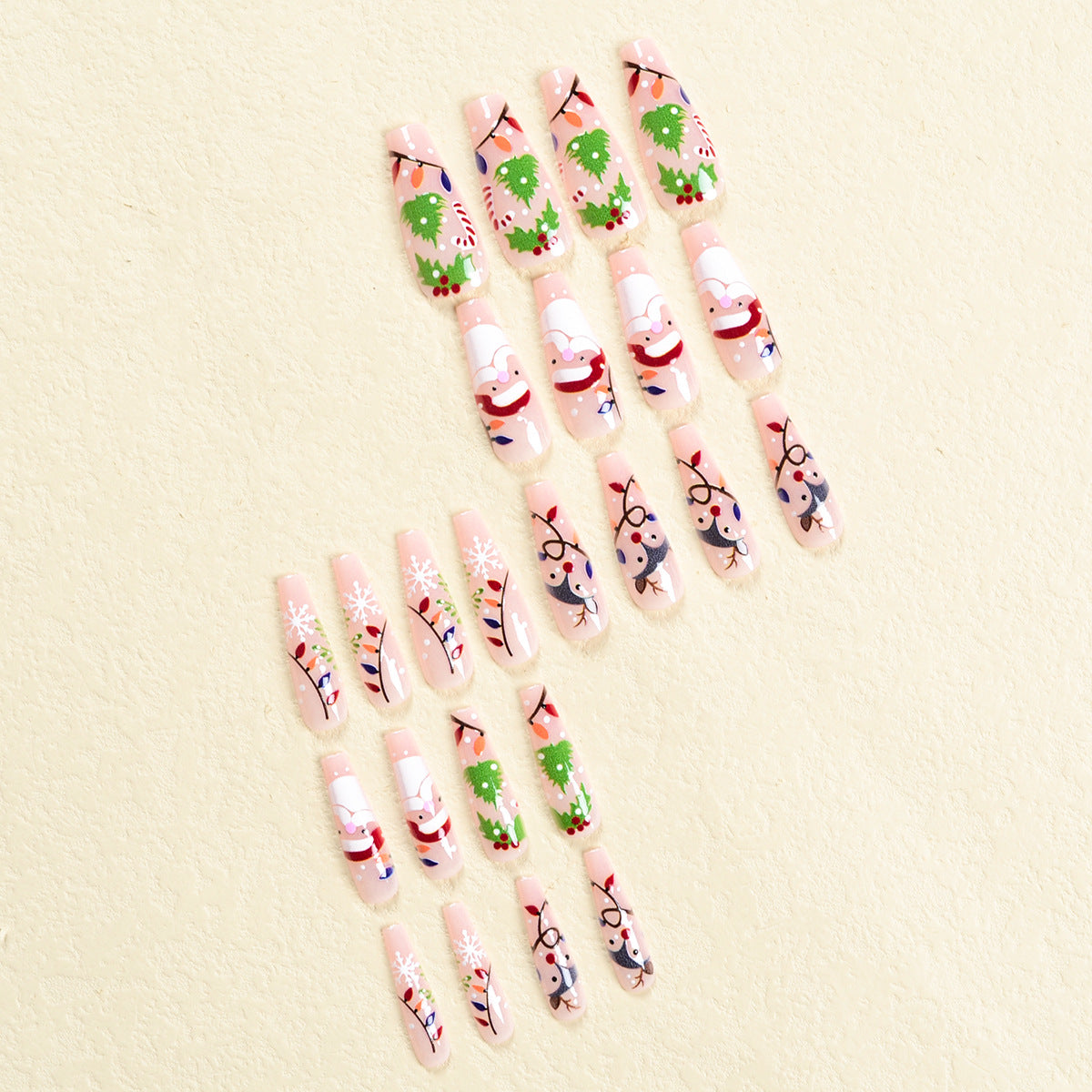 Christmas cute cartoon Santa press on nails