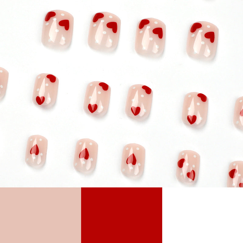 Valentine's Day love spot press on nails