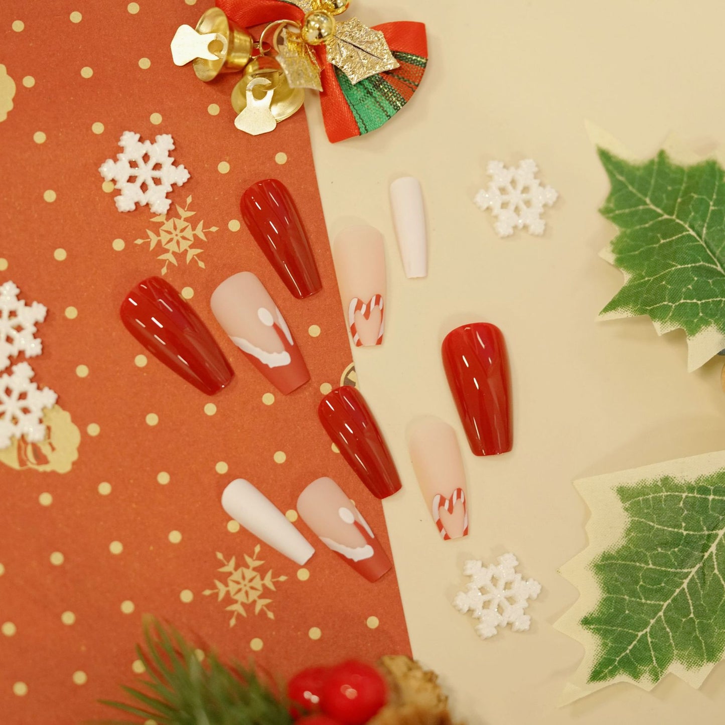 The snowman hat press on nails