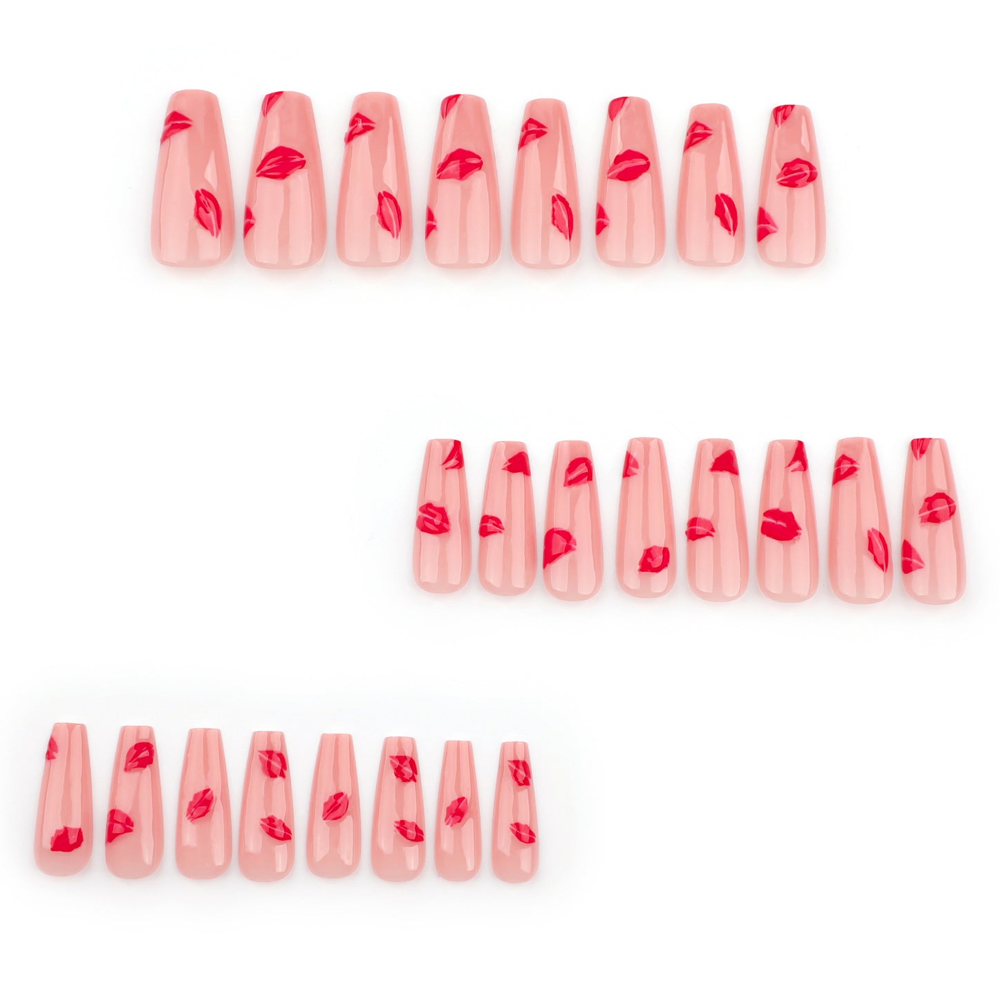 Valentine's Day 3D lip print press on nails